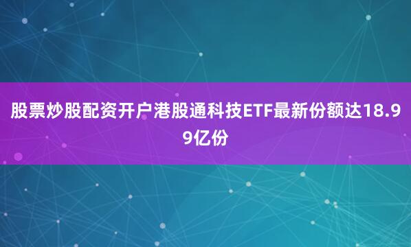 股票炒股配资开户港股通科技ETF最新份额达18.99亿份